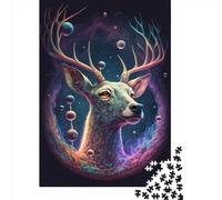 1000 Piece Cosmic Trippy Deer2 Jigsaw Puzzles for Adult Puzzle Jigsaws for Adults Age 14+ 1000pcs (75x50cm)