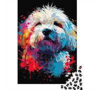 1000 Piece Coton De Tulear Dog Art Jigsaw Puzzles for Adults Jigsaw Puzzle 1000 Pieces Jigsaws Adults Puzzles Gifts 38x26cm/1000pcs