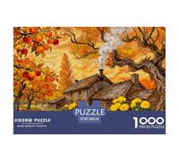 1000 Piece Country Cottage Jigsaw Puzzle for Adults Kids - Challenging Game, Autumn Fruit Tree Leaves Puzzle, Home Decoration Birthday Gifts 38x26cm/1000pcs