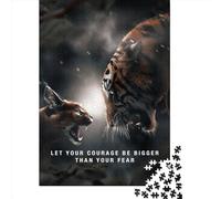 1000 Piece Courage Bigger Than Fear Jigsaw Puzzle for Adult Teenagers Wood Jigsaw Puzzles Educational Game Challenge Toy Birthday Gifts 1000pcs (75x50cm)