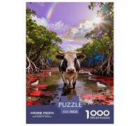 1000 Piece Cow Jigsaw Puzzle for Adults - Cooperative Play & Educational Activity, Swamp Mangrove Puzzle, Decoration Birthday Gifts 38x26cm/1000pcs