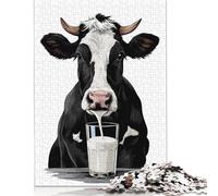 1000 Piece Cow Milk Jigsaw Puzzle for Adult Teenagers Wood Jigsaw Puzzles Educational Game Challenge Toy Birthday Gifts 1000pcs (75x50cm)