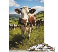1000 Piece Cow Vache Holstein Cattle Jigsaw Puzzles for Adults Teenagers Puzzles for Adults & Teenager Brain Teaser Puzzle 1000pcs (75x50cm)