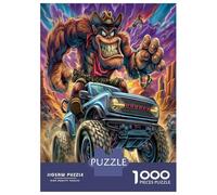 1000 Piece Crazy Truck Jigsaw Puzzles Great Gift for Adults Challenging Games Home Decors Monster Gorilla Jigsaw Puzzle for Adults And Kids Age 12 And Up 70x50cm/1000pcs