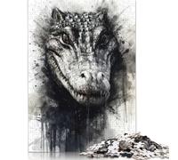 1000 Piece Crocodile King Watercolor Jigsaw Puzzles for Adult Teenagers Home Educational Games DIY Toys 1000pcs (75x50cm)