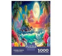 1000 Piece Cruise Ship Beach Jigsaws Puzzles Great Gift Home Decoration Island Wonderland Puzzle Challenging Games for Adults And Kids Age 14 Years Up 52x38cm/1000pcs