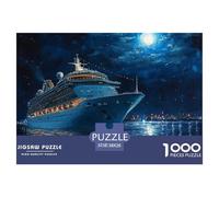 1000 Piece Cruise Ship Jigsaw Puzzles Great Gift for Adults Challenging Games Home Decoration Megaship Jigsaw Puzzle for Women Men Adult 38x26cm/1000pcs