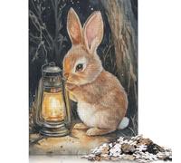 1000 Piece Curious Bunny with Lantern Adult Puzzles Paper Puzzle for Adults Educational Game Challenge Toy 1000pcs (75x50cm)