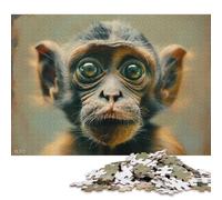 1000 Piece Curious Monkey Portrait Square Puzzles for Adults & Paper Puzzles Educational Game 38x26cm/1000pcs