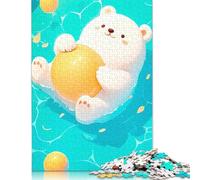 1000 Piece Cute Bear Floating Balls Jigsaw Puzzle for Adult Teenagers Puzzles for Teenagers Gifts Home Educational Games DIY Toys 38x26cm/1000pcs