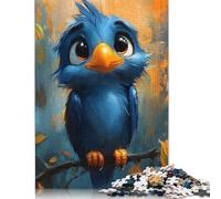 1000 Piece 'Cute Blue Eagle Painting' Poster, Picture, Metal Print, Paint by Mapsters Puzzles for Adults & Wooden Puzzles Educational Puzzle Family Game 1000pcs (75x50cm)