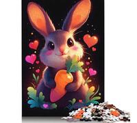 1000 Piece Cute Bunny with Carrot Square Puzzles for Adults And Wooden Puzzles Family Activity 1000pcs (75x50cm)