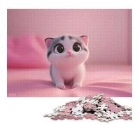 1000 Piece Cute Cartoon Kitten Jigsaw Square Puzzle for Adults & Wooden Puzzles Educational Game Challenge Toy 1000pcs (75x50cm)