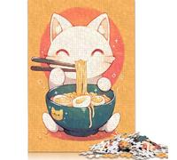 1000 Piece Cute Cat Eating Ramen Jigsaw Puzzles for Adult Teenagers Puzzle for Adults And Teenager Jigsaw Puzzles for Adults 38x26cm/1000pcs