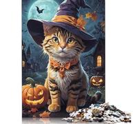 1000 Piece Cute Cat Halloween Adult Jigsaw Puzzle Puzzle Jigsaws for Adults Teenagers Age 12+ 1000pcs (75x50cm)
