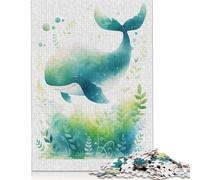 1000 Piece Cute Flying Whale Jigsaw Square Puzzle for Adults & Wooden Puzzles Educational Game Challenge Toy 1000pcs (75x50cm)