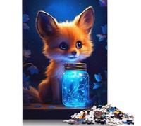 1000 Piece Cute Fox Luminous Glow Jigsaw Puzzlesfor Adults Teenagers Wooden Puzzle Jigsaws for Adults Educational Game Challenge Toy 1000pcs (75x50cm)