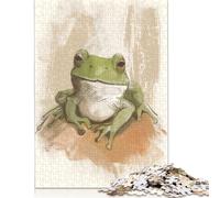 1000 Piece Cute Frog - Pond Pause Neutral Paperland Nursery Jigsaw Puzzles for Adults Paper Puzzle for Adults And Teenager Educational Puzzle 1000pcs (38x26cm)