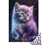 1000 Piece Cute Galaxy Kitten Adult Puzzles Wooden Puzzle for Adults Educational Game Challenge Toy 1000pcs (75x50cm)