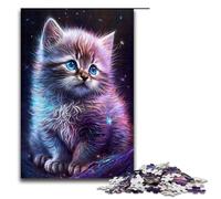 1000 Piece Cute Galaxy Kitten Puzzles Gifts Jigsaw for Adults Christmas Wishlist with Santa Claus for Teenager Age 14 Up 75x50cm
