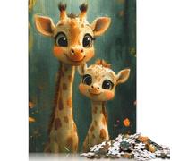 1000 Piece Cute Giraffe Family Jigsaw Puzzlesfor Adults Wood Puzzles Paper Puzzles for Adults& Teenagers Age 12 Years Up 38x26cm/1000pcs