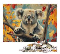 1000 Piece Cute Koala Vintage Art Puzzles for Adults & Wooden Puzzles Educational Puzzle Family Game 1000pcs (75x50cm)