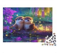 1000-Piece Cute Otter Puzzle for Adults And Kids, Eco-Friendly Paper Jigsaw, Challenging & Relaxing Hobby Gift 52x38cm/1000pcs