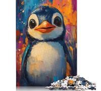 1000 Piece Cute Penguin Painting Square Puzzles for Adults & Wooden Puzzles Educational Game 1000pcs (75x50cm)