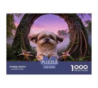 1000 Piece Cute Puppy Jigsaw Puzzle for Adults - Family-Friendly Brain Game, Big Tree Vines Jigsaws, Decoration Unique Gift 70x50cm/1000pcs