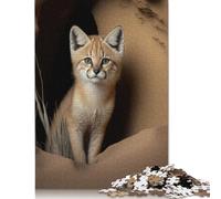 1000 Piece 'Cute Sand Cat Portrait Square Puzzles for Adults, Wooden Puzzles Toy Wall Decor 1000pcs (75x50cm)