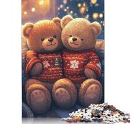 1000 Piece Cute Teddy Bear Adult Puzzles Wooden Puzzle for Adults Educational Game Challenge Toy 1000pcs (75x50cm)
