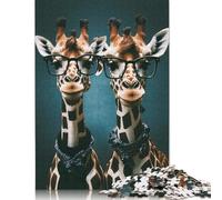 1000 Piece Cute Twin Giraffes Jigsaw Puzzles for Adults Puzzles Learning Educational Toys 1000pcs (75x50cm)