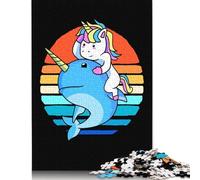 1000 Piece Cute Unicorn Narwhal Adult Puzzles Wooden Puzzles Educational Stress Relief Toy Puzzle 1000pcs (75x50cm)
