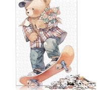 1000 Piece Cute Watercolor Bear Jigsaw Puzzlesfor Adults Wooden Puzzle Jigsaws for Adults For Family Fun & Game Night 1000pcs (75x50cm)