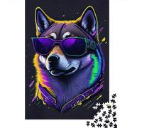 1000 Piece Cute Whimsical Shina Inu Jigsaw Puzzle for Adult Teenagers Wooden Learning Educational Toys 1000pcs (38x26cm)