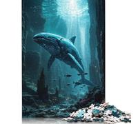 1000 Piece Cybernetic Whale Underwater Puzzles for Adults Wooden Puzzles Educational Game for Children As A 1000pcs (75x50cm)