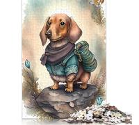 1000 Piece Dachshund Dog Watercolor Puzzles for Adults Wooden Puzzles Educational Games For Kids 1000pcs (75x50cm)