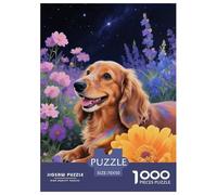 1000 Piece Dachshund Jigsaw Puzzle for Adults - Family Fun, Family Happy Game, Sea of Flowers Jigsaws, Home Decoration Gifts 70x50cm/1000pcs