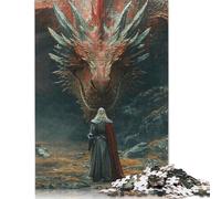 1000 Piece Dangerous Fire Dragon Square Puzzles for Adults & Wooden Puzzles Educational Game 1000pcs (75x50cm)