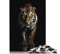 1000 Piece Dark Gold Tiger Animal Jigsaw Puzzle for Adult Teenagers Wooden Puzzles for Adults Puzzles Home Educational Games DIY Toys 1000pcs (75x50cm)