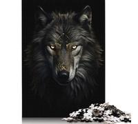 1000 Piece Dark Gold Wolf Animal Adult Puzzles Wooden Puzzles Educational Stress Relief Toy Puzzle 1000pcs (75x50cm)
