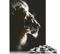 1000 Piece Dark Lion Facing Upwards Creative Square Jigsaw Puzzles for Adults & Wooden Puzzles Educational Toys 1000pcs (75x50cm)