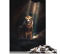 1000 Piece Dark Lion Stare Cave Jigsaw Puzzles for Adult Teenagers Wooden Puzzles For Family Fun & Game Night 1000pcs (75x50cm)