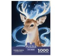 1000 Piece Deer Jigsaw Puzzles for Adults Kids Challenge Toy Family-Friendly Brain Teaser Decoration Deer Nebula Jigsaws Unique Gift 38x26cm/1000pcs