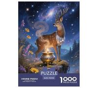 1000 Piece Deer Jigsaw Puzzles for Adults Kids Challenge Toy Family Game Decoration Deer Incense Burner Nebula Puzzles Unique Gift 70x50cm/1000pcs