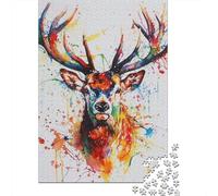 1000 Piece Deer Paper Jigsaw Puzzles Adults Teens Jigsaw Large Puzzle Toys Educational Intellectual Decompressing Fun Family Game 1000pcs (38x26cm)