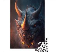 1000 Piece Demonic Rhino Jigsaw Puzzles for Adult Teenagers Home Educational Games DIY Toys 1000pcs (75x50cm)
