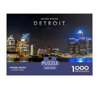 1000 Piece Detroit Night View Creative Square Jigsaw Puzzles for Adults And Wooden Puzzles Educational Game for Adult 1000pcs (75x50cm)