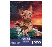 1000 Piece Devon Rex Cat Jigsaw Puzzle for Adults & Kids - Challenging & Brainteasing, Waves Reef Jigsaws, Home Decoration Gifts 70x50cm/1000pcs
