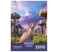 1000 Piece Devon Rex Cat Jigsaw Puzzle for Adults & Kids - Family-Friendly Brain Teaser, Magical Forest Jigsaws, Decoration Birthday Gifts 52x38cm/1000pcs